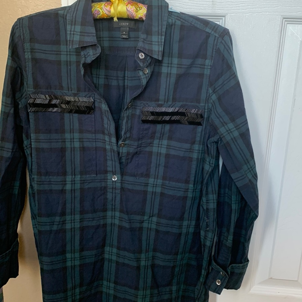 J. Crew Popover Tunic Tartan Plaid Women’s